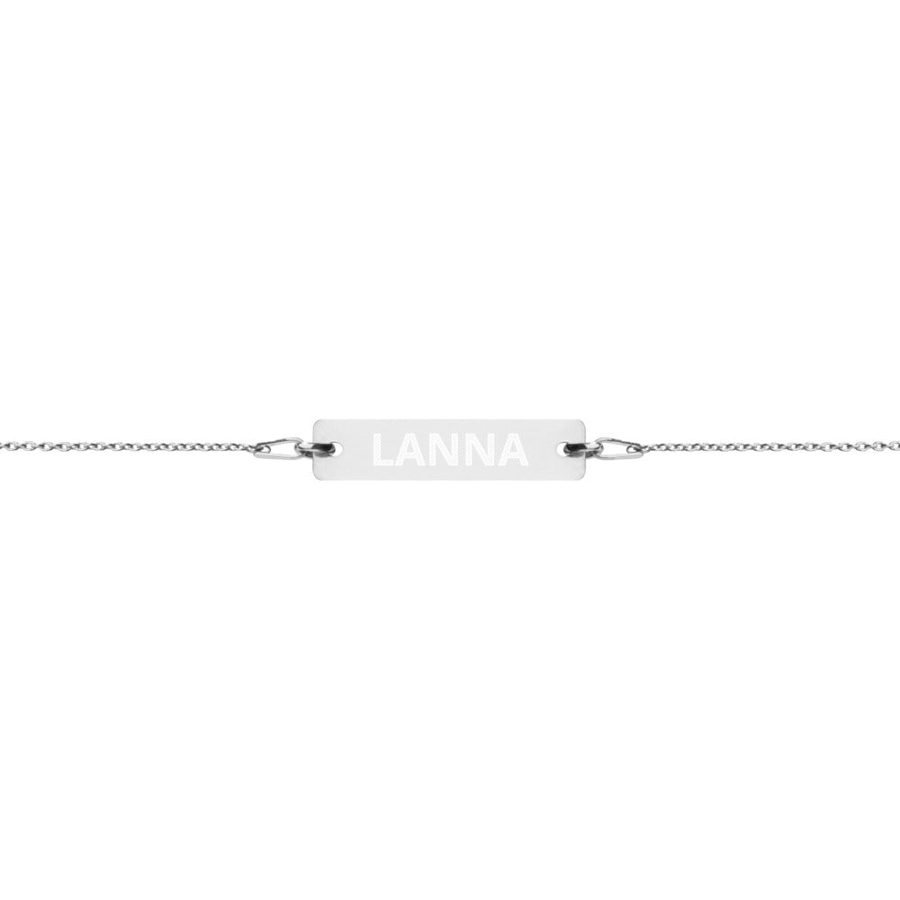 The Tamarind Man's Jam Lanna Engraved Silver Bar Chain Bracelet
