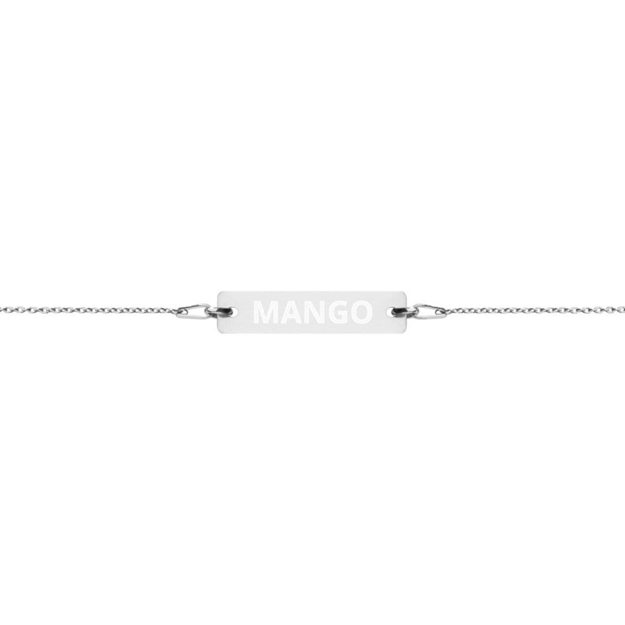 The Tamarind Man's Jam Mango Engraved Silver Bar Chain Bracelet