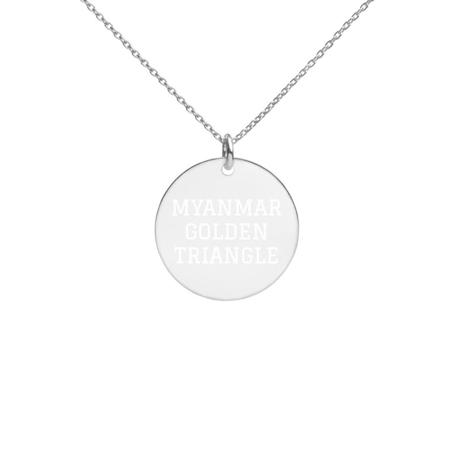 The Tamarind Man's Jam Myanmar Golden Triangle Engraved Silver Disc Necklace