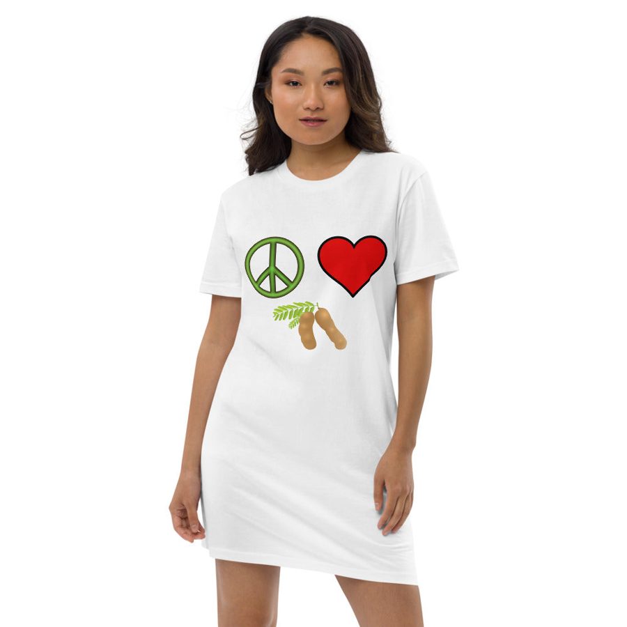 The Tamarind Man's Jam Peace Love Tamarind Patches Organic cotton t-shirt dress