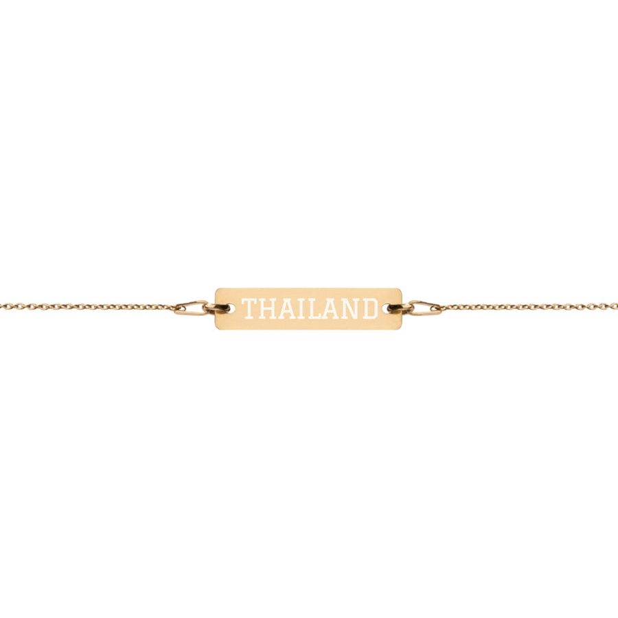The Tamarind Man's Jam Thailand Engraved Silver Bar Chain Bracelet
