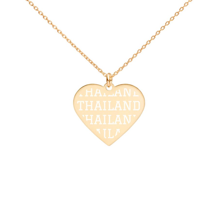 The Tamarind Man's Jam Thailand Engraved Silver Heart Necklace